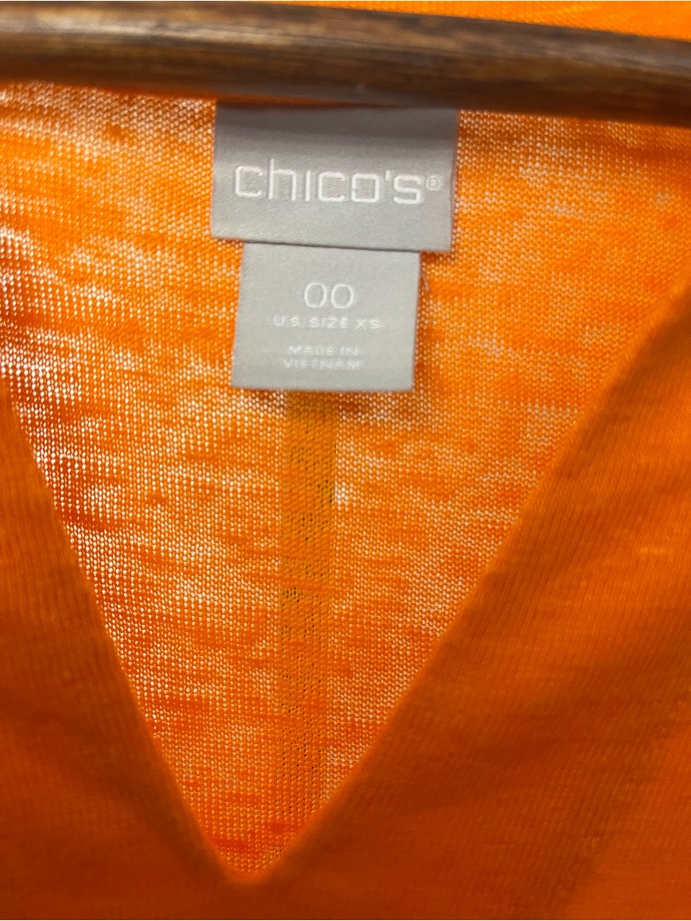 Chico’s Linen Tunic Top Women’s XS 00 Orange Longline Colorful Beach Lounge - Picture 8 of 8